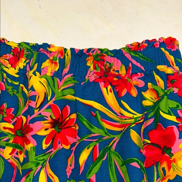 J.CREW Cotton/Linen Pink Blue Red Yellow & Green Floral Print Mini Skirt Sz 2💐🌺🌷 - Picture 10 of 16
